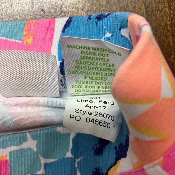 Lilly Pulitzer Maia Cropped Leggings Goombay Smashed Reduced Girls Size L (8/10) - Picture 9 of 10